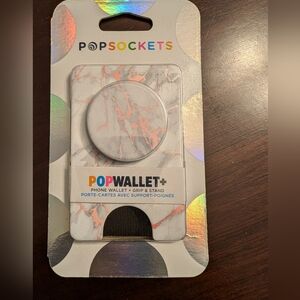 PopWallet+, NWT, Pink and white marble